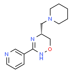 ChemSpider 2D Image | (5R)-5-(1-Piperidinylmethyl)-3-(3-pyridinyl)-5,6-dihydro-2H-1,2,4-oxadiazine | C14H20N4O