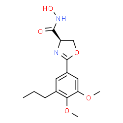 ChemSpider 2D Image | (4R)-2-(3,4-Dimethoxy-5-propylphenyl)-N-hydroxy-4,5-dihydro-1,3-oxazole-4-carboxamide | C15H20N2O5