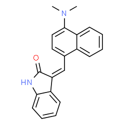 ChemSpider 2D Image | 3-[[4-(dimethylamino)-1-naphthalenyl]methylidene]-1H-indol-2-one | C21H18N2O