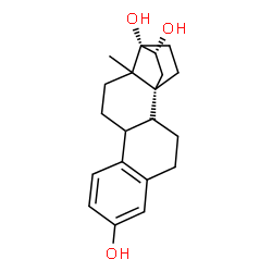 ChemSpider 2D Image | (9xi,13xi,16beta,17alpha)-14,21-Cyclo-19-norpregna-1,3,5(10)-triene-3,16,17-triol | C20H26O3