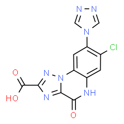 ChemSpider 2D Image | 7-Chloro-4-oxo-8-(4H-1,2,4-triazol-4-yl)-4,5-dihydro[1,2,4]triazolo[1,5-a]quinoxaline-2-carboxylic acid | C12H6ClN7O3