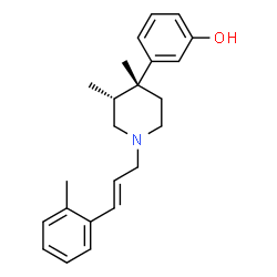 ChemSpider 2D Image | 3-{(3R,4R)-3,4-Dimethyl-1-[(2E)-3-(2-methylphenyl)-2-propen-1-yl]-4-piperidinyl}phenol | C23H29NO