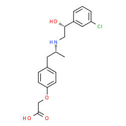 ChemSpider 2D Image | {4-[(2R)-2-{[(2R)-2-(3-Chlorophenyl)-2-hydroxyethyl]amino}propyl]phenoxy}acetic acid | C19H22ClNO4