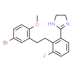 ChemSpider 2D Image | 2-(2-(2-(5-bromo-2-methoxyphenyl)ethyl)-3-fluorophenyl)-4,5-dihydro-1H-imidazole | C18H18BrFN2O