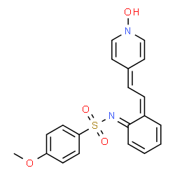 ChemSpider 2D Image | N-{(1E,6Z)-6-[2-(1-Hydroxy-4(1H)-pyridinylidene)ethylidene]-2,4-cyclohexadien-1-ylidene}-4-methoxybenzenesulfonamide | C20H18N2O4S