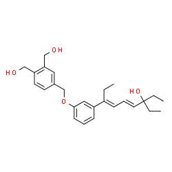 ChemSpider 2D Image | (4E,6E)-7-(3-{[3,4-Bis(hydroxymethyl)benzyl]oxy}phenyl)-3-ethyl-4,6-nonadien-3-ol | C26H34O4