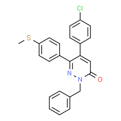 ChemSpider 2D Image | 2-Benzyl-5-(4-chlorophenyl)-6-[4-(methylsulfanyl)phenyl]-3(2H)-pyridazinone | C24H19ClN2OS