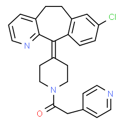 ChemSpider 2D Image | 1-[4-(8-Chloro-5,6-dihydro-11H-benzo[5,6]cyclohepta[1,2-b]pyridin-11-ylidene)-1-piperidinyl]-2-(4-pyridinyl)ethanone | C26H24ClN3O