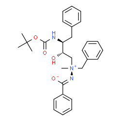 ChemSpider 2D Image | (Z)-{(2R)-2-Benzyl-2-[(2S,3S)-2-hydroxy-3-({[(2-methyl-2-propanyl)oxy]carbonyl}amino)-4-phenylbutyl]-2-methyldiazan-2-ium-1-ylidene}(phenyl)methanolate | C30H37N3O4