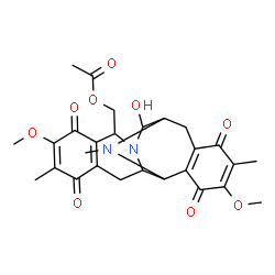 ChemSpider 2D Image | [12-Hydroxy-7,18-dimethoxy-6,17,21-trimethyl-5,8,16,19-tetraoxo-11,21-diazapentacyclo[11.7.1.0~2,11~.0~4,9~.0~15,20~]henicosa-4(9),6,15(20),17-tetraen-10-yl]methyl acetate | C27H30N2O9