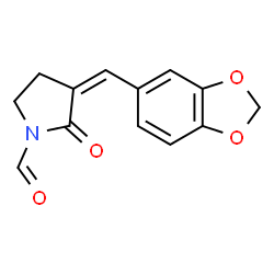 ChemSpider 2D Image | (3Z)-3-(1,3-Benzodioxol-5-ylmethylene)-2-oxo-1-pyrrolidinecarbaldehyde | C13H11NO4