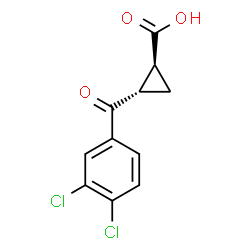 ChemSpider 2D Image | (1S,2S)-2-(3,4-Dichlorobenzoyl)cyclopropanecarboxylic acid | C11H8Cl2O3