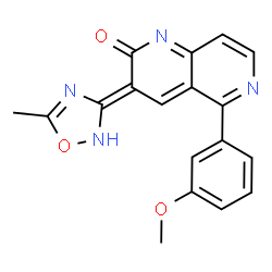 ChemSpider 2D Image | (3E)-5-(3-Methoxyphenyl)-3-(5-methyl-1,2,4-oxadiazol-3(2H)-ylidene)-1,6-naphthyridin-2(3H)-one | C18H14N4O3