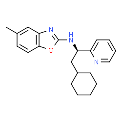 ChemSpider 2D Image | N-[(1R)-2-Cyclohexyl-1-(2-pyridinyl)ethyl]-5-methyl-1,3-benzoxazol-2-amine | C21H25N3O