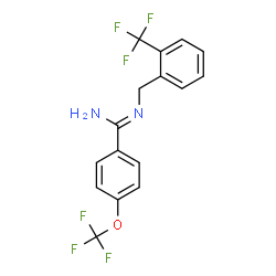 ChemSpider 2D Image | 4-(Trifluoromethoxy)-N'-[2-(trifluoromethyl)benzyl]benzenecarboximidamide | C16H12F6N2O