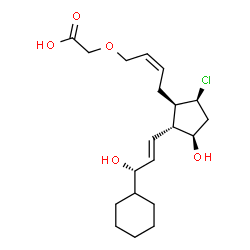 ChemSpider 2D Image | {[(2Z)-4-{(1R,2R,3R,5S)-5-Chloro-2-[(1E,3S)-3-cyclohexyl-3-hydroxy-1-propen-1-yl]-3-hydroxycyclopentyl}-2-buten-1-yl]oxy}acetic acid | C20H31ClO5