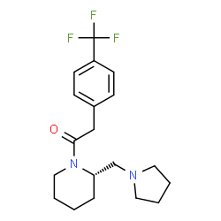ChemSpider 2D Image | 1-[(2S)-2-(1-Pyrrolidinylmethyl)-1-piperidinyl]-2-[4-(trifluoromethyl)phenyl]ethanone | C19H25F3N2O