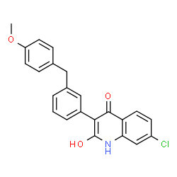 ChemSpider 2D Image | 7-chloro-3-[3-(4-methoxybenzyl)phenyl]quinoline-2,4-diol | C23H18ClNO3