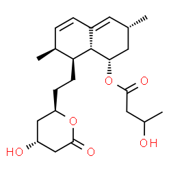 ChemSpider 2D Image | (1S,3R,7S,8S,8aR)-8-{2-[(2R,4R)-4-Hydroxy-6-oxotetrahydro-2H-pyran-2-yl]ethyl}-3,7-dimethyl-1,2,3,7,8,8a-hexahydro-1-naphthalenyl 3-hydroxybutanoate | C23H34O6