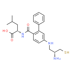 ChemSpider 2D Image | N-[(5-{[(2R)-2-Amino-3-sulfanylpropyl]amino}-2-biphenylyl)carbonyl]-L-leucine | C22H29N3O3S