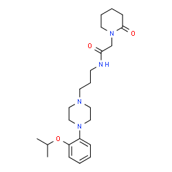 ChemSpider 2D Image | N-{3-[4-(2-Isopropoxyphenyl)-1-piperazinyl]propyl}-2-(2-oxo-1-piperidinyl)acetamide | C23H36N4O3