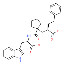 ChemSpider 2D Image | N-({1-[(2R)-2-Carboxy-4-phenylbutyl]cyclopentyl}carbonyl)-L-tryptophan | C28H32N2O5