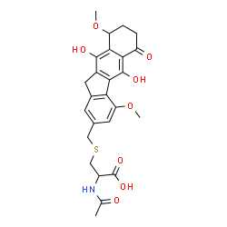ChemSpider 2D Image | N-Acetyl-S-[(5,10-dihydroxy-4,9-dimethoxy-6-oxo-7,8,9,11-tetrahydro-6H-benzo[b]fluoren-2-yl)methyl]cysteine | C25H27NO8S
