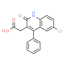 ChemSpider 2D Image | (6-Chloro-2-oxo-4-phenyl-1,2-dihydro-3-quinolinyl)acetic acid | C17H12ClNO3