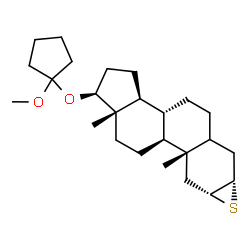 ChemSpider 2D Image | (2alpha,3alpha,17beta)-17-[(1-Methoxycyclopentyl)oxy]-2,3-epithioandrostane | C25H40O2S