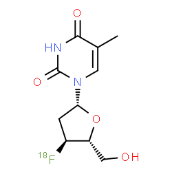 ChemSpider 2D Image | 3'-Deoxy-3'-(~18~F)fluorothymidine | C10H1318FN2O4