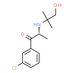 ChemSpider 2D Image | (2R)-1-(3-Chlorophenyl)-2-[(1-hydroxy-2-methyl-2-propanyl)amino]-1-propanone | C13H18ClNO2