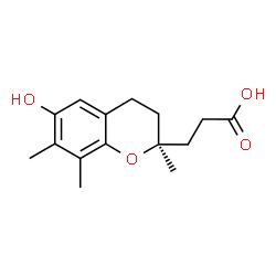 ChemSpider 2D Image | 3-[(2S)-6-Hydroxy-2,7,8-trimethyl-3,4-dihydro-2H-chromen-2-yl]propanoic acid | C15H20O4