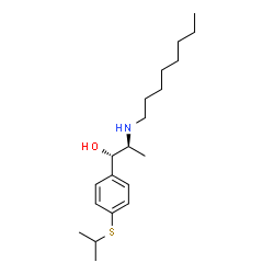 ChemSpider 2D Image | (1S,2S)-1-[4-(Isopropylsulfanyl)phenyl]-2-(octylamino)-1-propanol | C20H35NOS