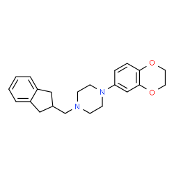 ChemSpider 2D Image | 1-(2,3-Dihydro-1,4-benzodioxin-6-yl)-4-(2,3-dihydro-1H-inden-2-ylmethyl)piperazine | C22H26N2O2
