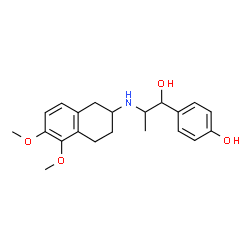 ChemSpider 2D Image | 4-{2-[(5,6-Dimethoxy-1,2,3,4-tetrahydro-2-naphthalenyl)amino]-1-hydroxypropyl}phenol | C21H27NO4