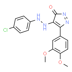 ChemSpider 2D Image | 4-[2-(4-Chlorophenyl)hydrazino]-5-(3,4-dimethoxyphenyl)-3H-pyrazol-3-one | C17H15ClN4O3