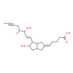 ChemSpider 2D Image | (5Z)-5-{5-Hydroxy-4-[(1E)-3-hydroxy-4-methyl-1-octen-6-yn-1-yl]hexahydro-2(1H)-pentalenylidene}pentanoic acid | C22H32O4