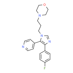 ChemSpider 2D Image | 1-(3-(4-morpholinyl)propyl)-4-(4-fluorophenyl)-5-(4-pyridyl)imidazole | C21H23FN4O