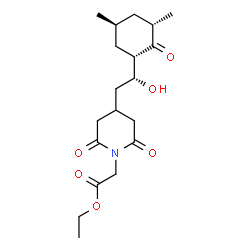 ChemSpider 2D Image | Ethyl (4-{(2R)-2-[(1S,3S,5S)-3,5-dimethyl-2-oxocyclohexyl]-2-hydroxyethyl}-2,6-dioxo-1-piperidinyl)acetate | C19H29NO6