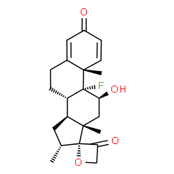 ChemSpider 2D Image | (11beta,16alpha)-9-Fluoro-11-hydroxy-16-methyl-17,21-epoxypregna-1,4-diene-3,20-dione | C22H27FO4