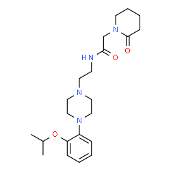 ChemSpider 2D Image | N-{2-[4-(2-Isopropoxyphenyl)-1-piperazinyl]ethyl}-2-(2-oxo-1-piperidinyl)acetamide | C22H34N4O3