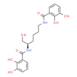 ChemSpider 2D Image | N-{(2R)-6-[(2,3-Dihydroxybenzoyl)amino]-1-hydroxy-2-hexanyl}-2,3-dihydroxybenzamide | C20H24N2O7