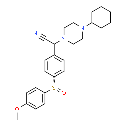 ChemSpider 2D Image | (4-Cyclohexyl-1-piperazinyl){4-[(S)-(4-methoxyphenyl)sulfinyl]phenyl}acetonitrile | C25H31N3O2S