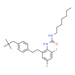 ChemSpider 2D Image | 1-(2-{2-[4-(2,2-Dimethylpropyl)phenyl]ethyl}-4,6-difluorophenyl)-3-heptylurea | C27H38F2N2O