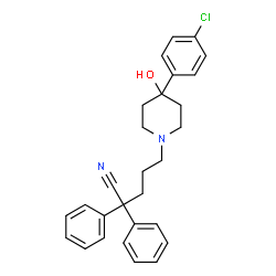 ChemSpider 2D Image | 5-(4-(4-chlorophenyl)-4-hydroxypiperidin-1-yl)-2,2-diphenylpentanenitrile | C28H29ClN2O