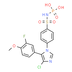 ChemSpider 2D Image | N-(4-(4-chloro-5-(3-fluoro-4-methoxyphenyl)imidazol-1-yl)phenylsulfonyl)phosphoramidic acid | C16H14ClFN3O6PS
