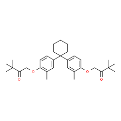 ChemSpider 2D Image | 1,1'-{1,1-Cyclohexanediylbis[(2-methyl-4,1-phenylene)oxy]}bis(3,3-dimethyl-2-butanone) | C32H44O4