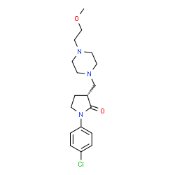 ChemSpider 2D Image | (3R)-1-(4-Chlorophenyl)-3-{[4-(2-methoxyethyl)-1-piperazinyl]methyl}-2-pyrrolidinone | C18H26ClN3O2