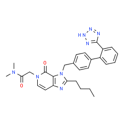 ChemSpider 2D Image | 2-[2-butyl-4-oxo-3-[[4-[2-(2H-tetrazol-5-yl)phenyl]phenyl]methyl]-5-imidazo[4,5-c]pyridinyl]-N,N-dimethylacetamide | C28H30N8O2