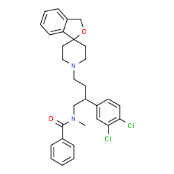 ChemSpider 2D Image | N-[2-(3,4-Dichlorophenyl)-4-(1'H,3H-spiro[2-benzofuran-1,4'-piperidin]-1'-yl)butyl]-N-methylbenzamide | C30H32Cl2N2O2